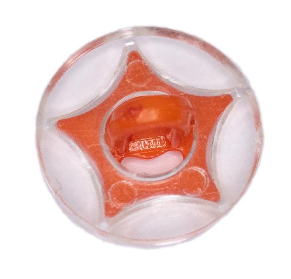 Kids button as round buttons with star in orange 13 mm 0.51 inch